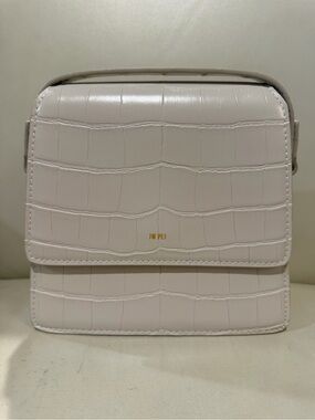 New with Tags Small JW PEI Cream Croc-Embossed Crossbody Bag